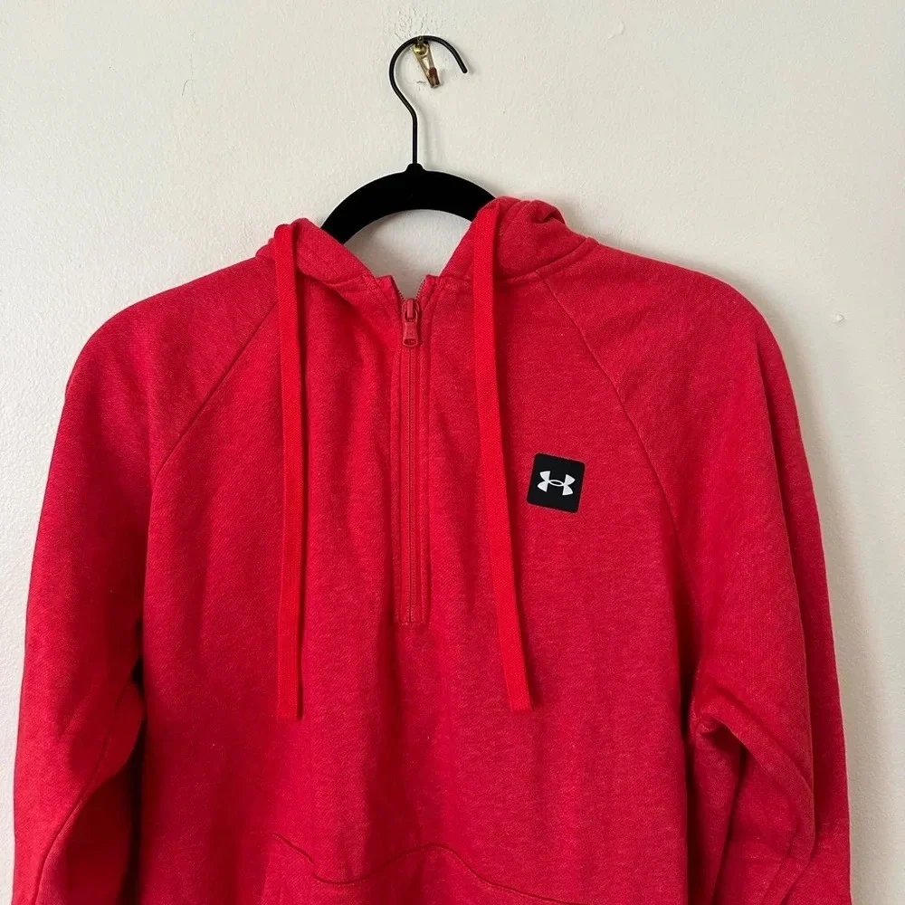 NWT Under Armor Men's Rival Fleece 1/2 Zip with Hood Size Small